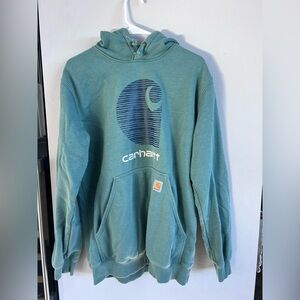 Carhartt Men's Teal Hoodie Sweater